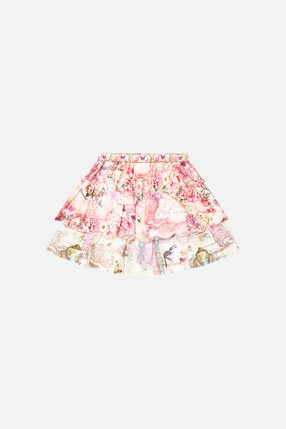KIDS LAYERED MINI SKIRT W GATHERED FRILL JOURNAL DE VOYAGE