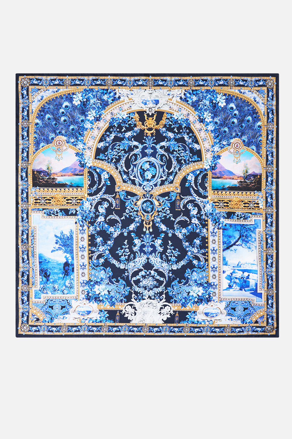 PRINTED SILK TWILL SQUARE SCARF SWEET SACRÉ BLEU