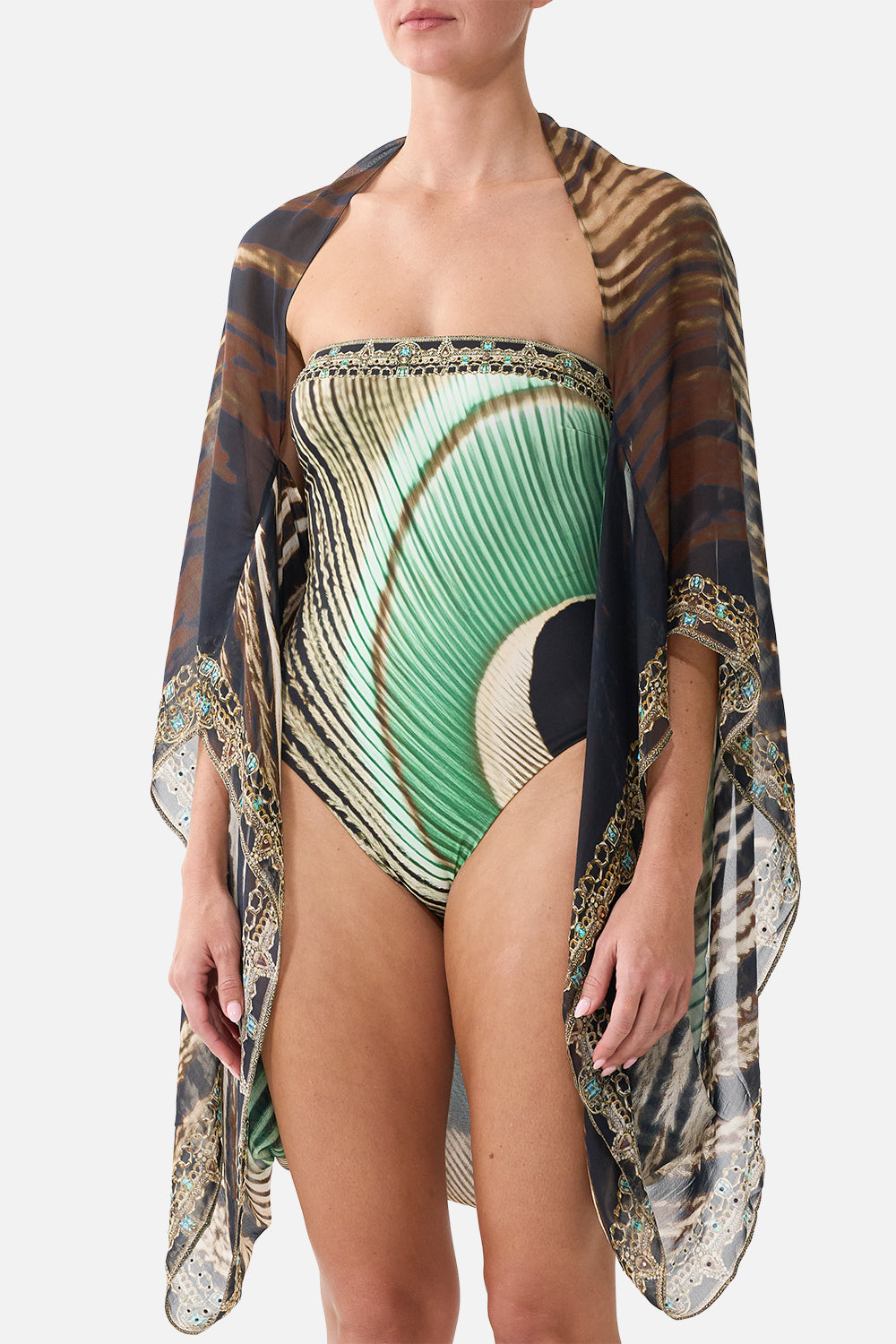 SILK CHIFFON SHRUG A WINK TO THE WILD