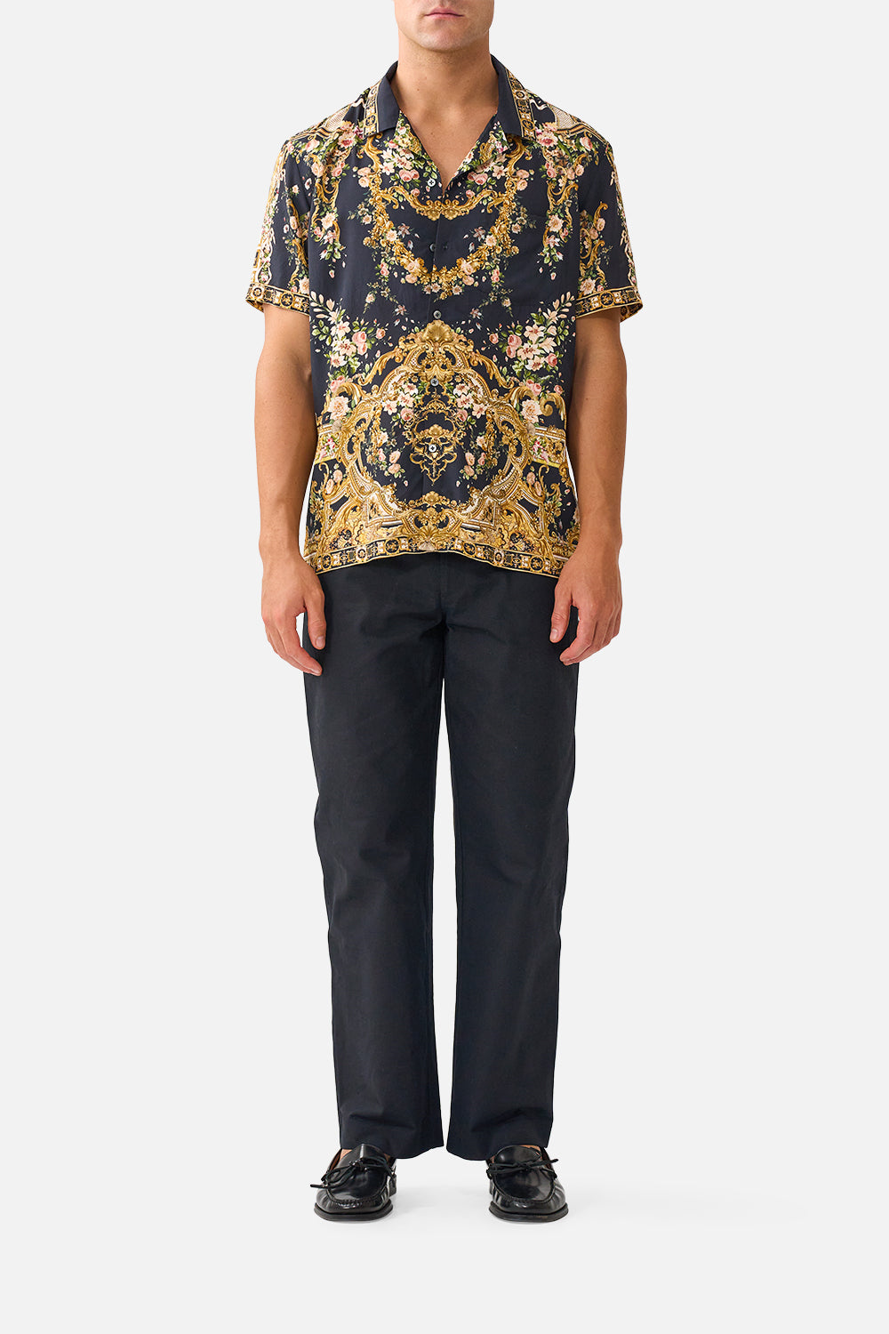 SHORT SLEEVE CAMP COLLARED SHIRT VERSAILLES OR DIE