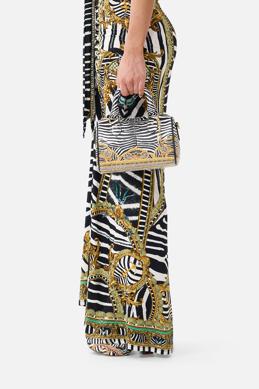 BARREL BAG WITH LEATHER TRIMS ZIG ZAG ZOO