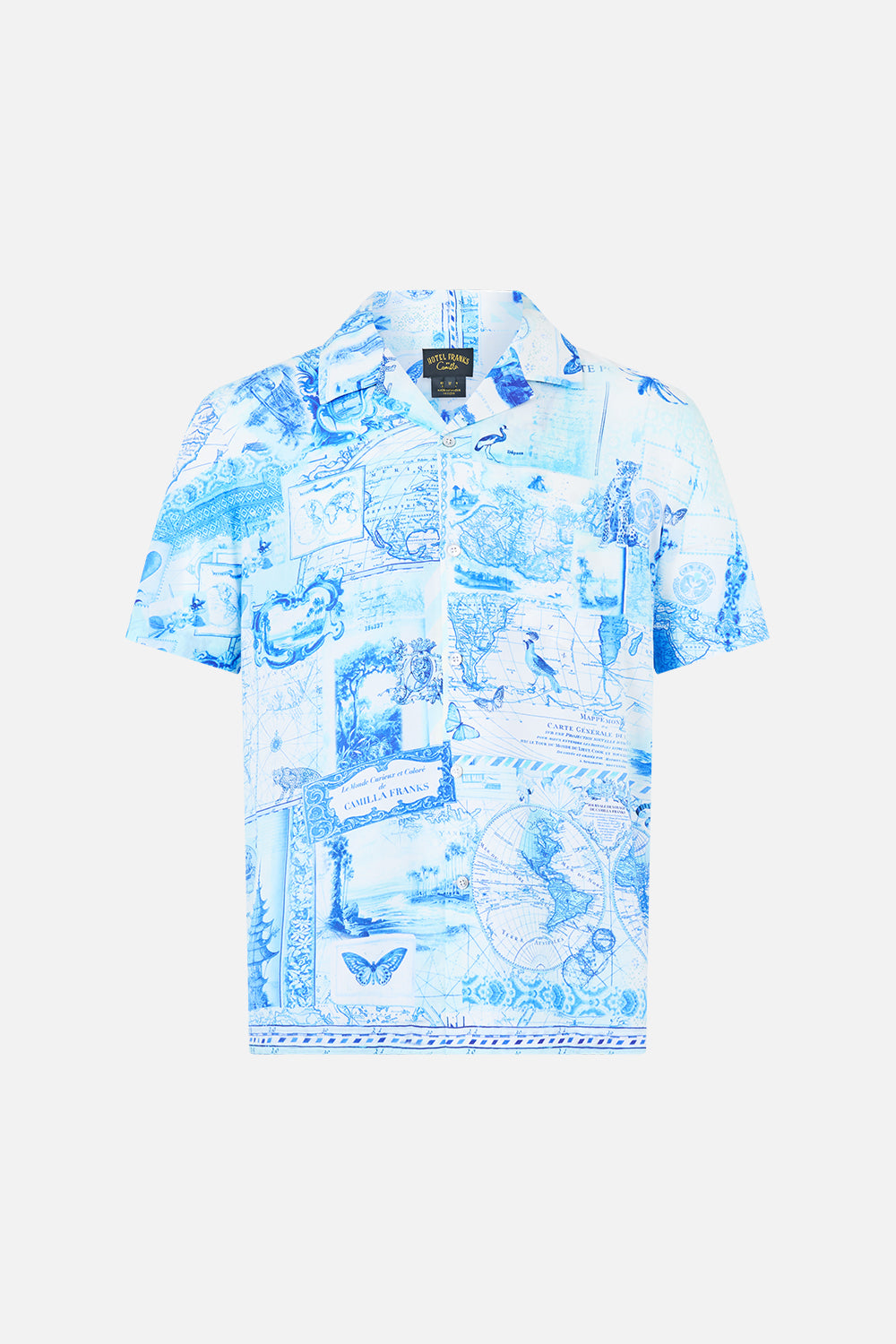 SHORT SLEEVE CAMP COLLARED SHIRT JOURNAL DE VOYAGE