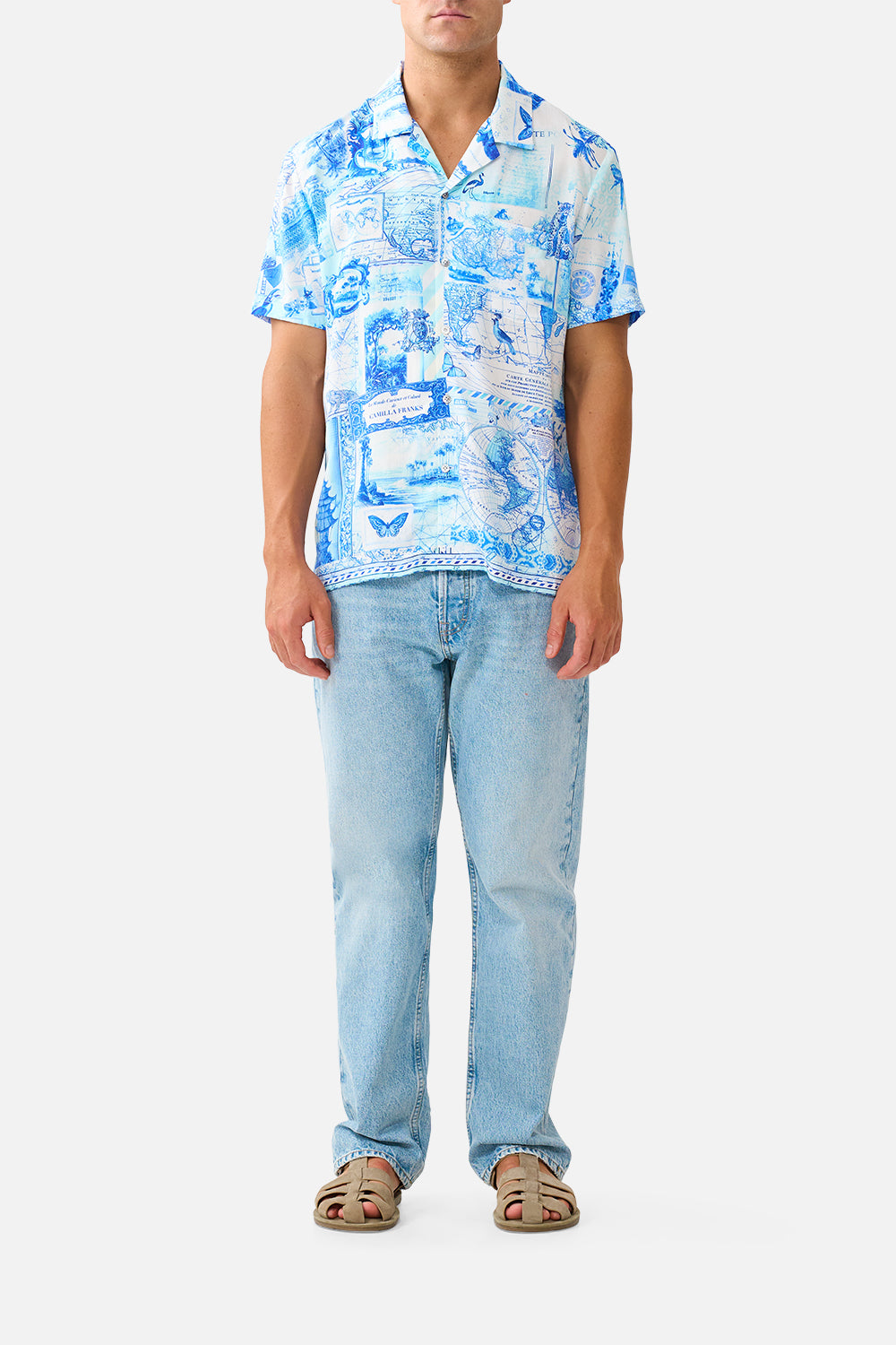 SHORT SLEEVE CAMP COLLARED SHIRT JOURNAL DE VOYAGE
