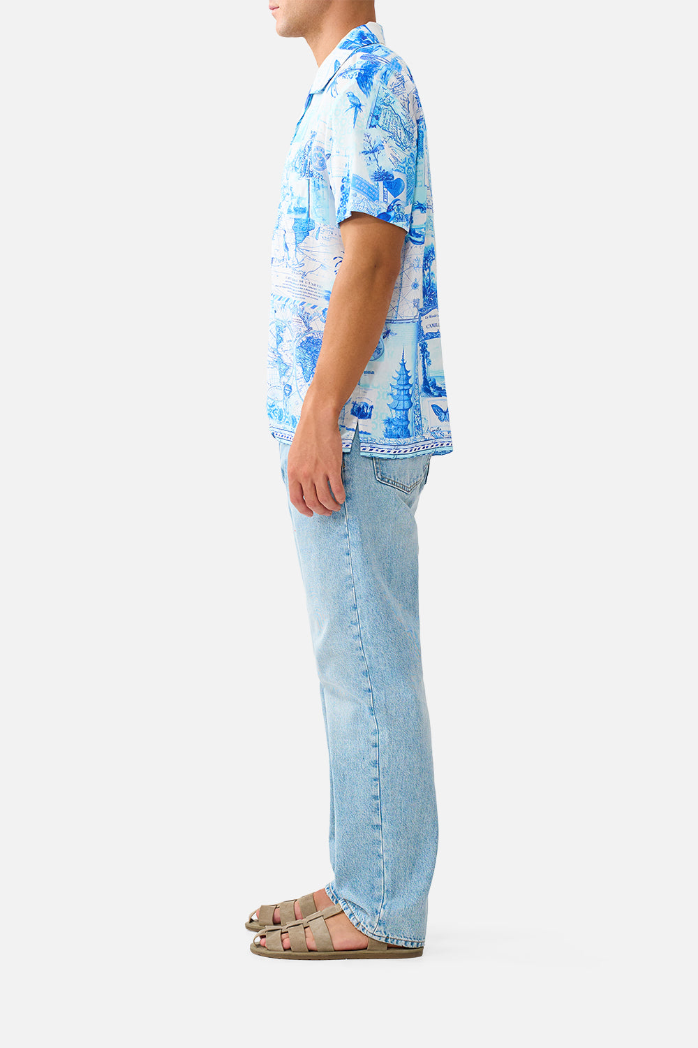 SHORT SLEEVE CAMP COLLARED SHIRT JOURNAL DE VOYAGE