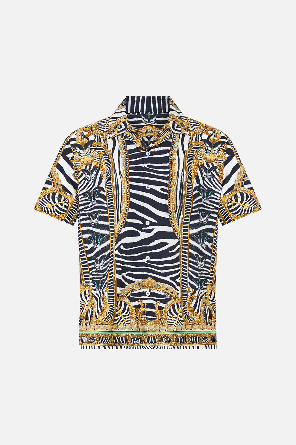 SHORT SLEEVE CAMP COLLARED SHIRT ZIG ZAG ZOO