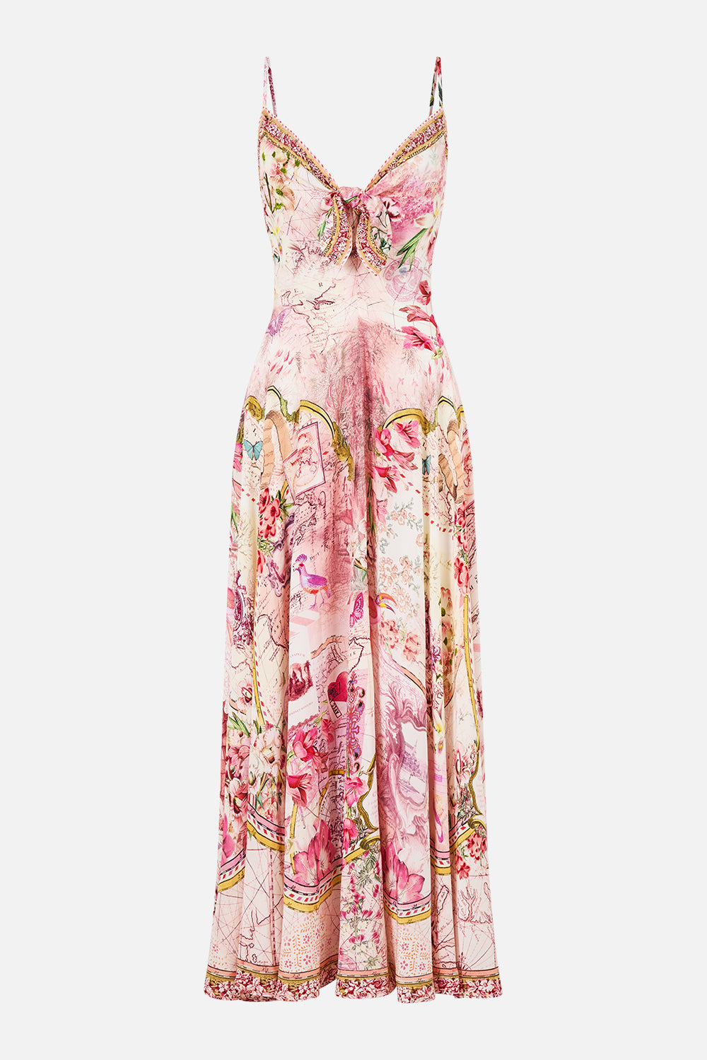 LONG DRESS WITH TIE FRONT JOURNAL DE VOYAGE