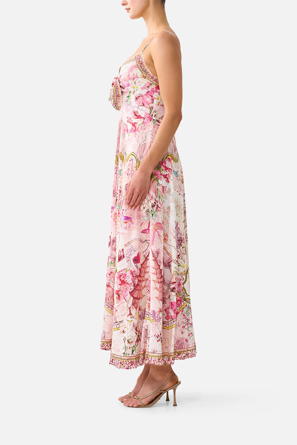 LONG DRESS WITH TIE FRONT JOURNAL DE VOYAGE