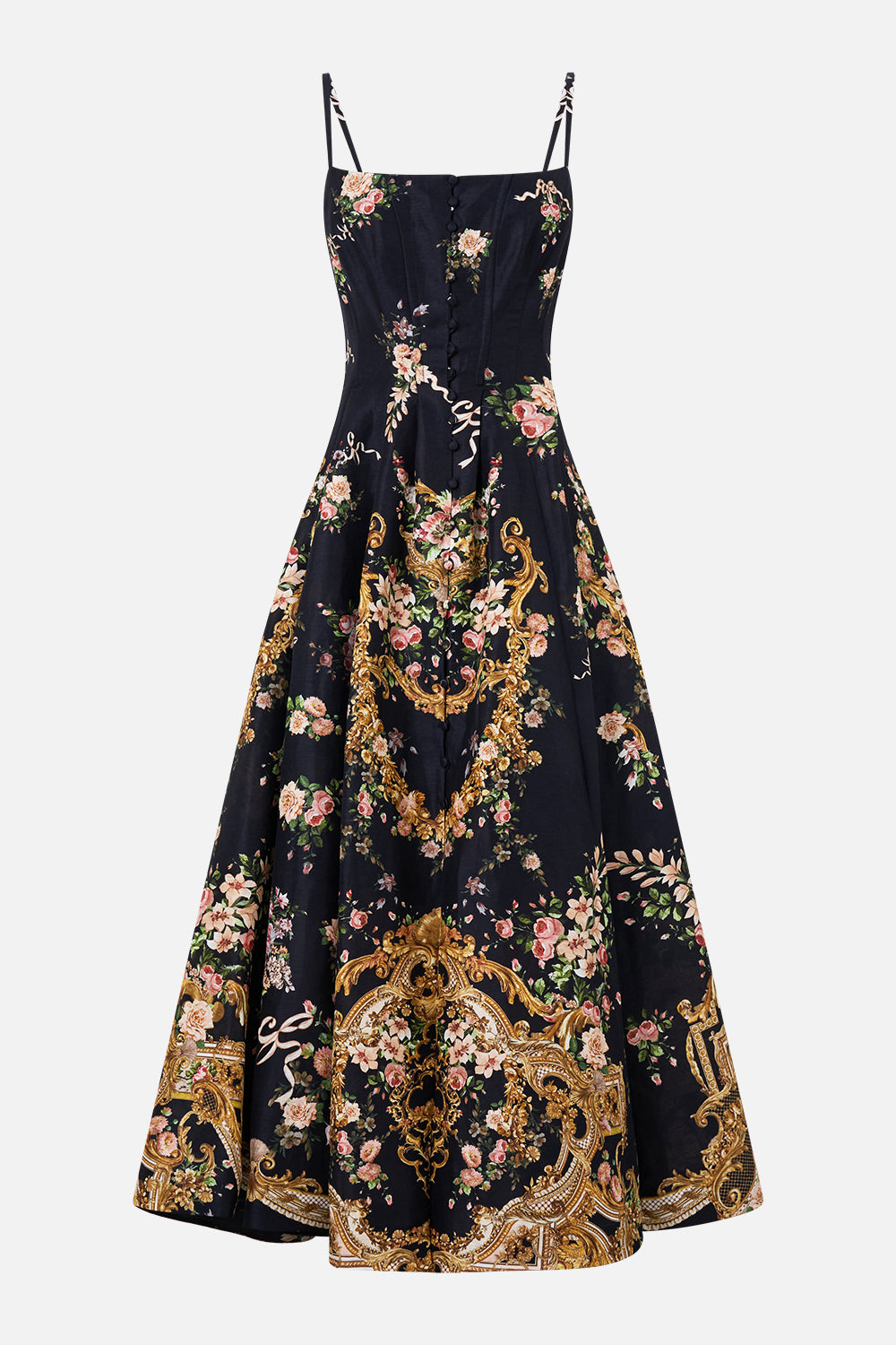 CORSET DRESS WITH LONG FLARED SKIRT VERSAILLES OR DIE
