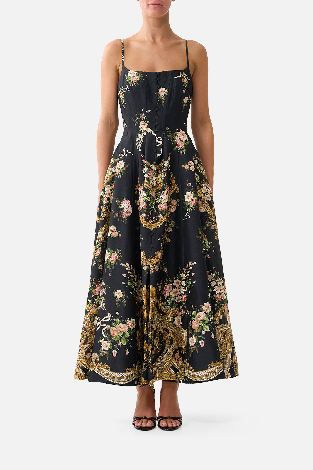 CORSET DRESS WITH LONG FLARED SKIRT VERSAILLES OR DIE
