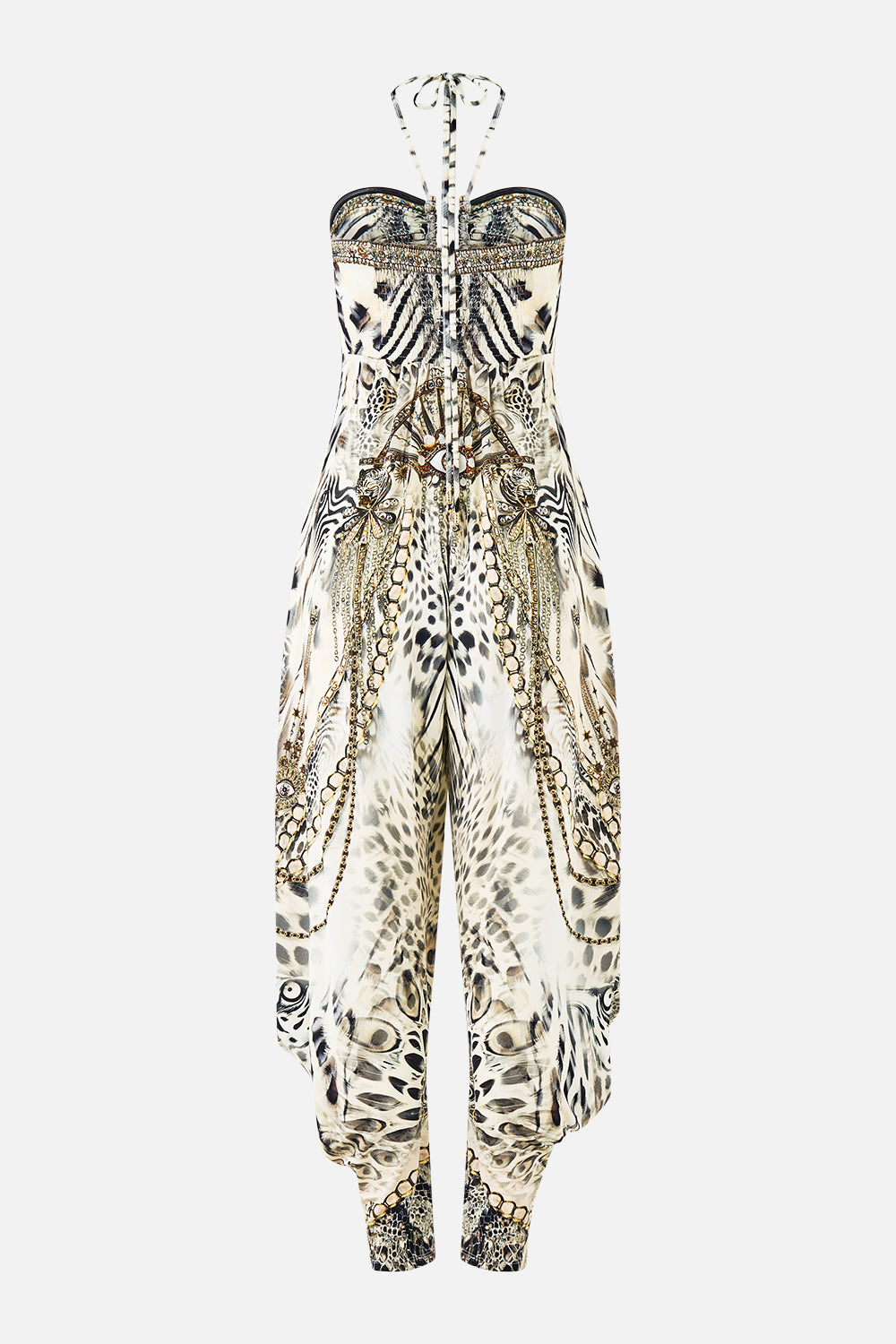 The CAMILLA DRAPED PANT JUMPSUIT WITH HARDWARE LADY LIONHEART