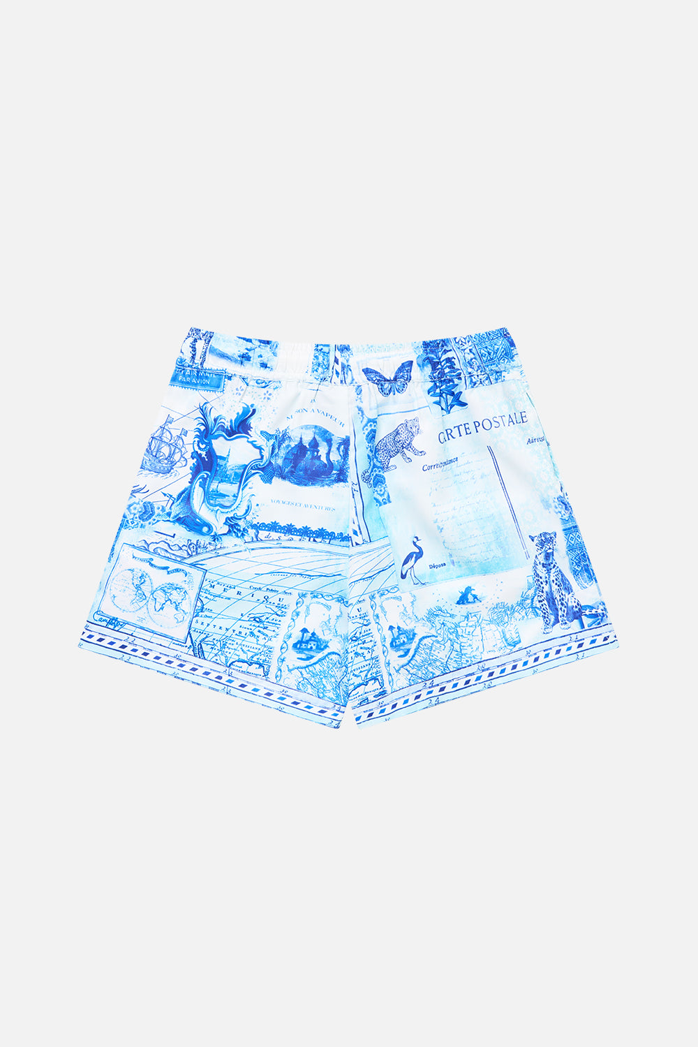 BOYS MID LENGTH BOARDSHORT W ELASTIC WAIST JOURNAL DE VOYAGE