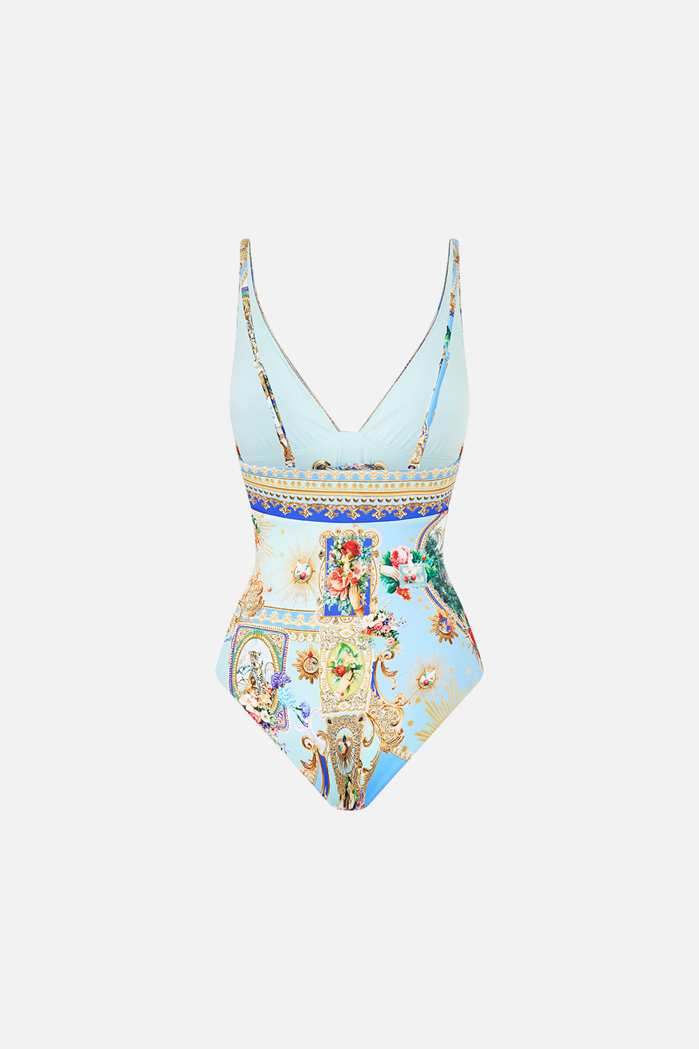 HIGH TRI ONE PIECE WITH EYELET TIE FRONT TRIM VERSES IN VINTAGE