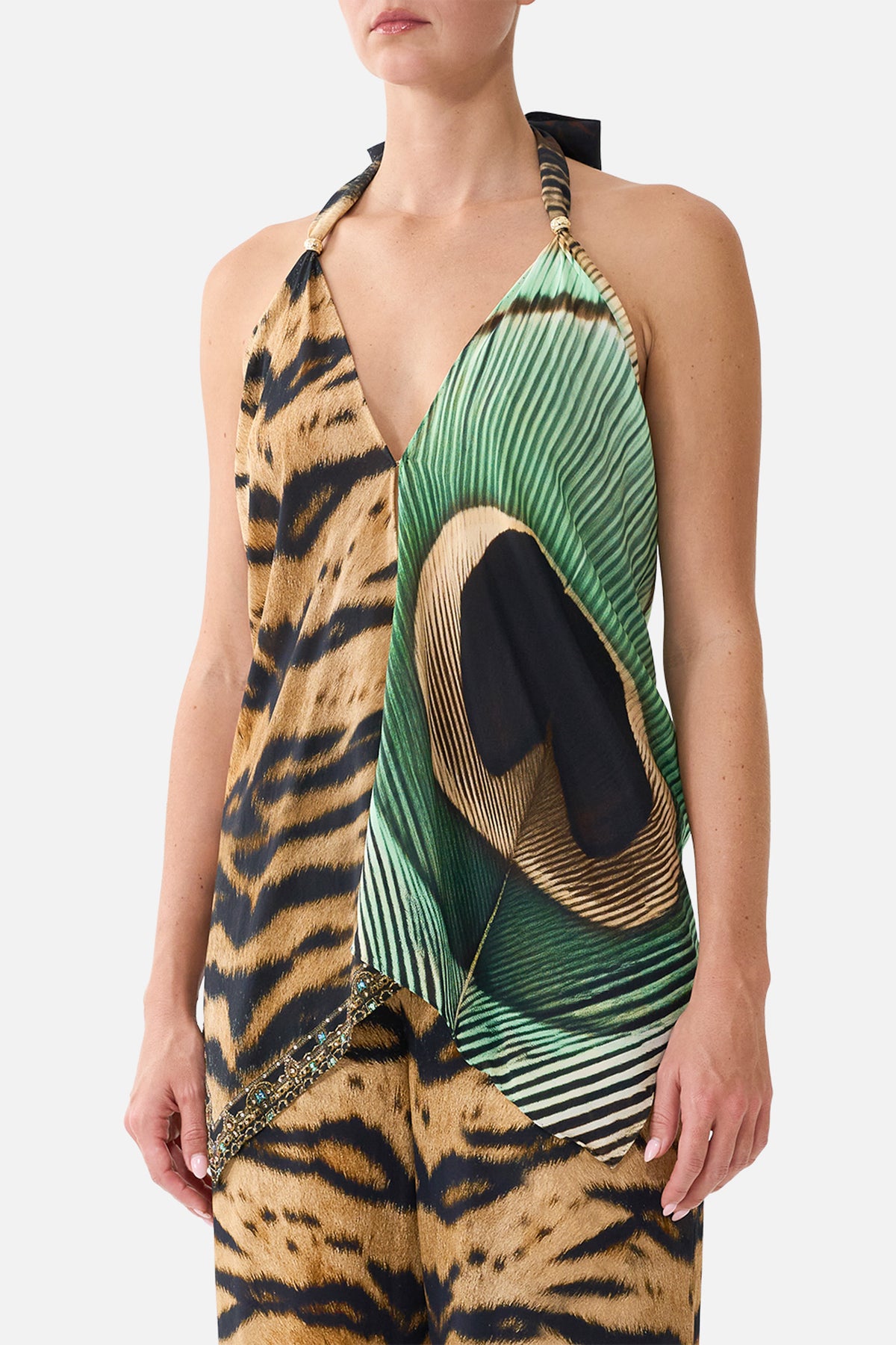 SCARF TIE TOP A WINK TO THE WILD
