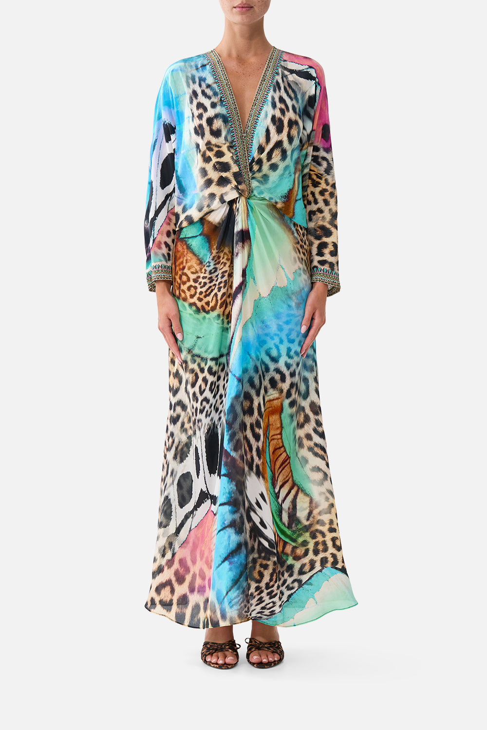 TWIST FRONT BATWING DRESS BUTTERFLY BOHEMIA