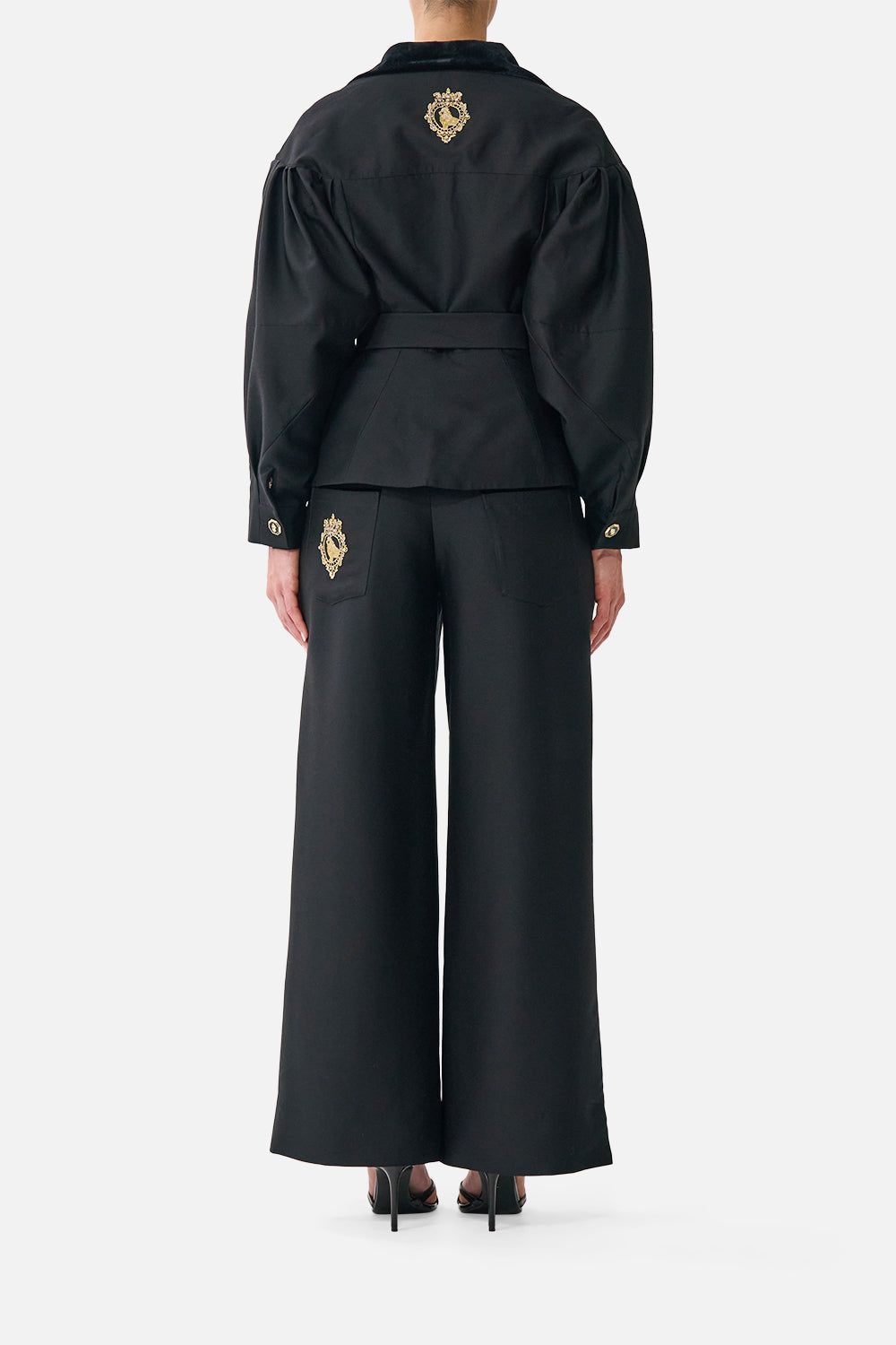 COLLARED JACKET WITH BELT LEOPARD LIBERTINE