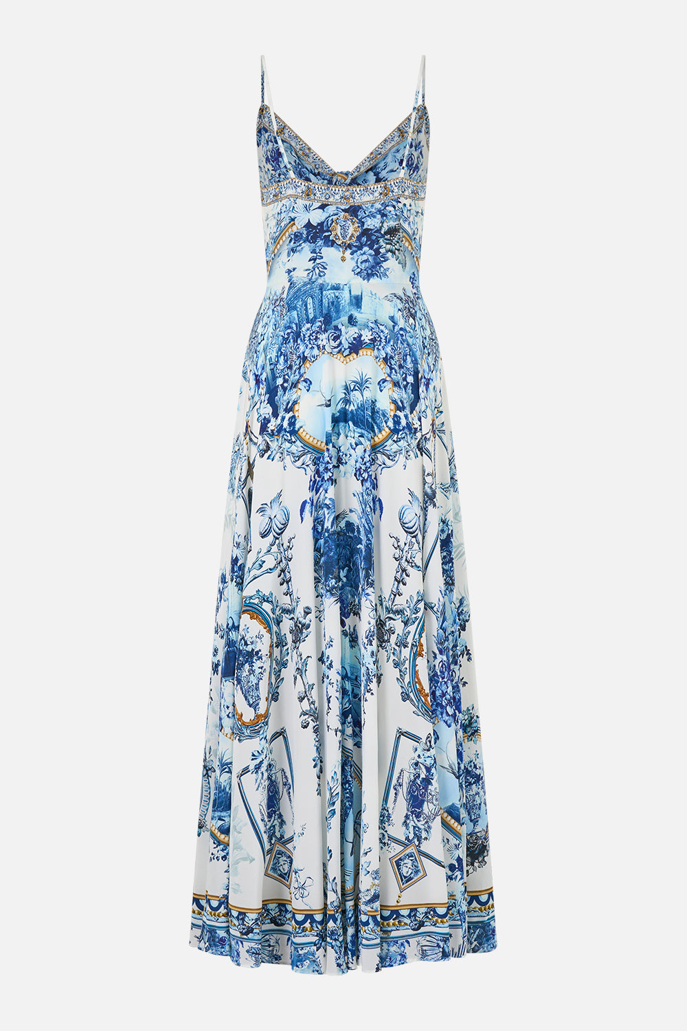 LONG DRESS WITH TIE FRONT THE PORCELAIN PARLOUR