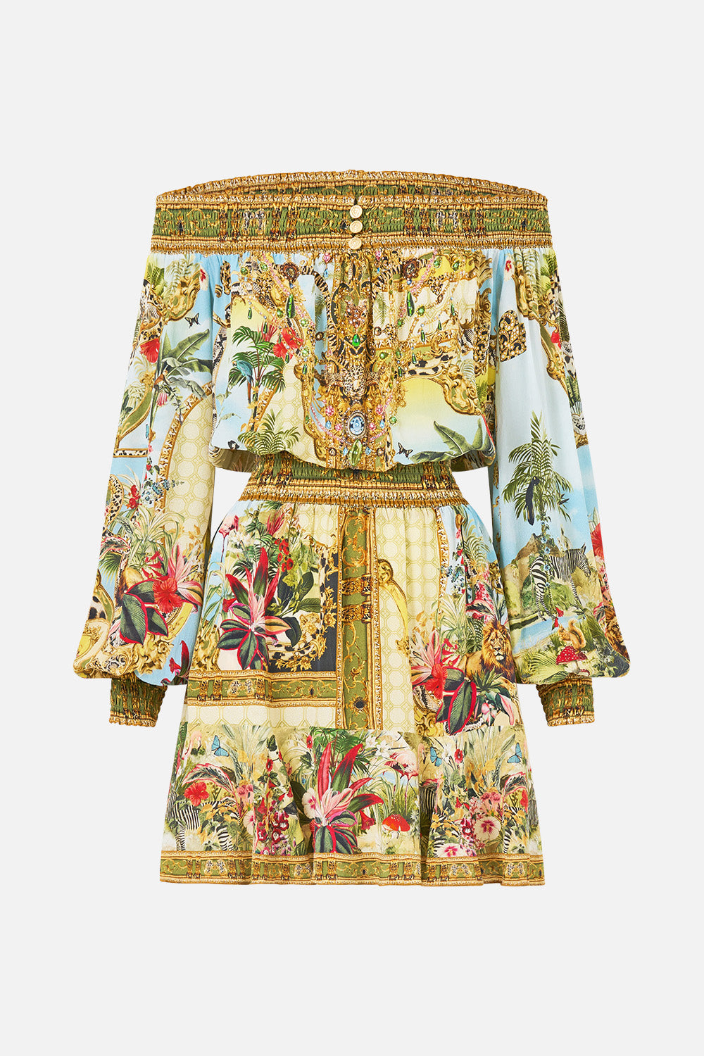 The CAMILLA OFF SHOULDER SHORT DRESS WANDERLUST EMPIRE