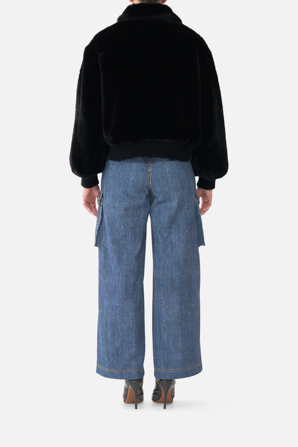 FAUX FUR BOMBER WITH POCKET DETAILS FIESTA, SIESTA, REPEAT