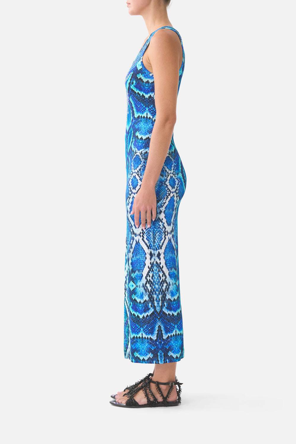 JERSEY SCOOP NECK TANK DRESS THE SAPPHIRE SERPENT