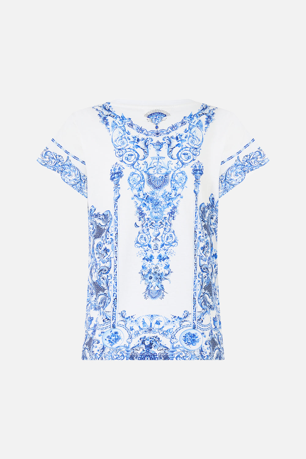 SLIM FIT ROUND NECK T-SHIRT CERAMIC PANORAMIC