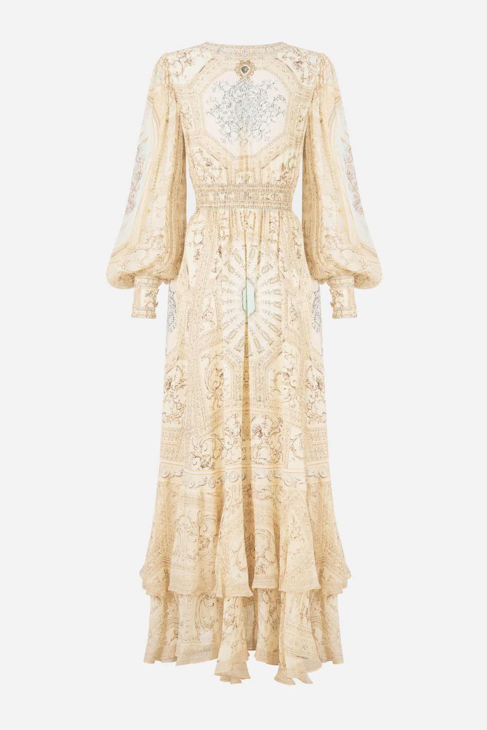 The CAMILLA Long Button Front Dress in our A Beloved Boudoir print.