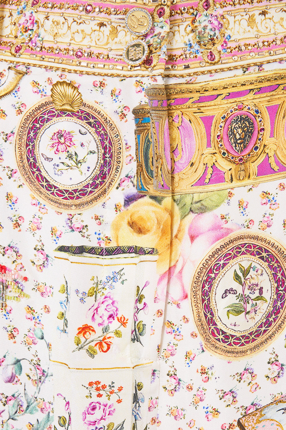 The CAMILLA Wide Leg Waisted Pant in our In The Heart Of Art print.