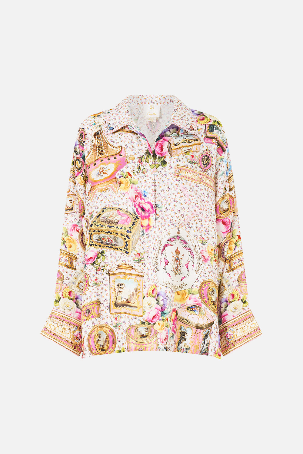 The CAMILLA Relaxed Collared Shirt With Pocket in our In The Heart Of Art print.