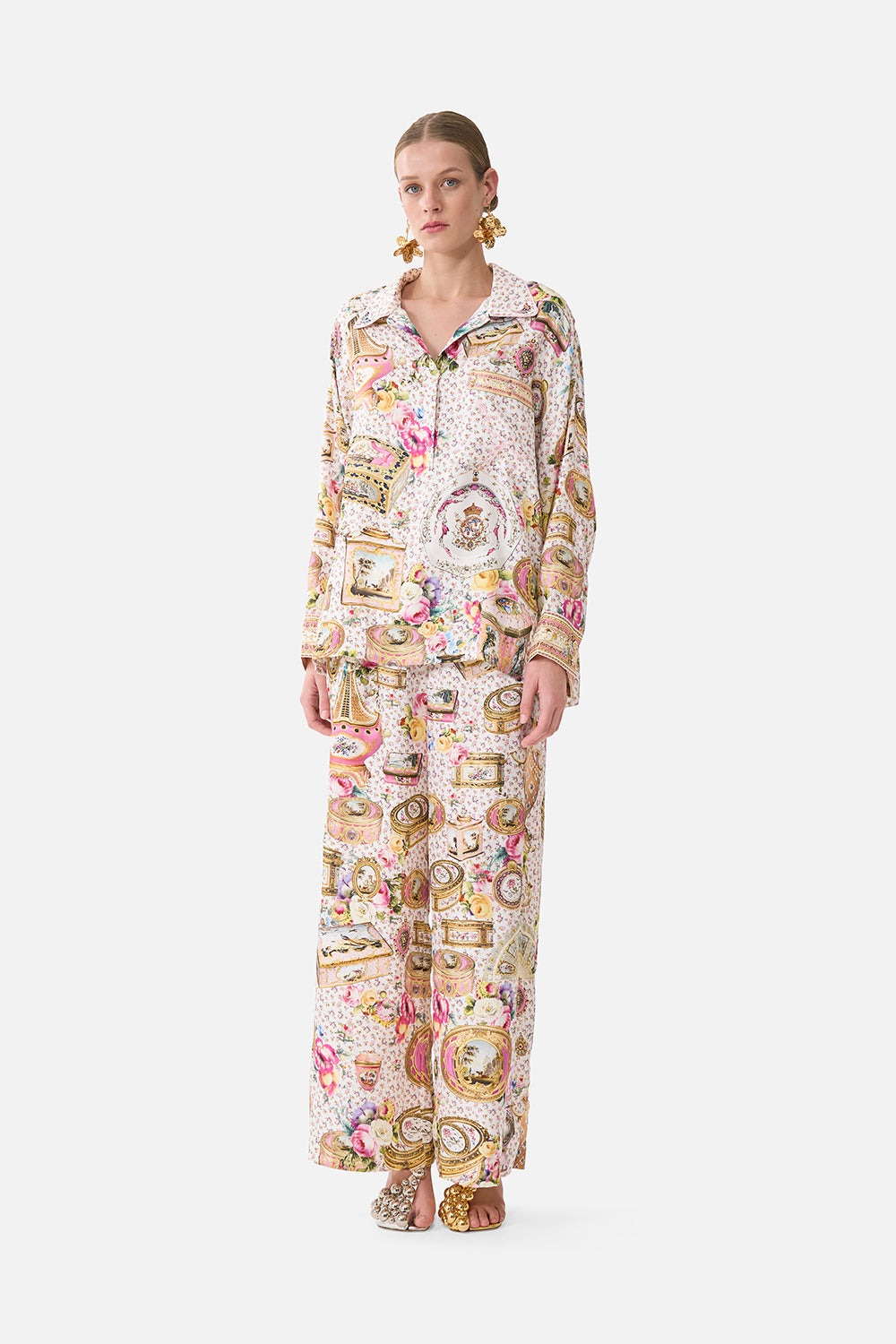 The CAMILLA Relaxed Collared Shirt With Pocket in our In The Heart Of Art print.