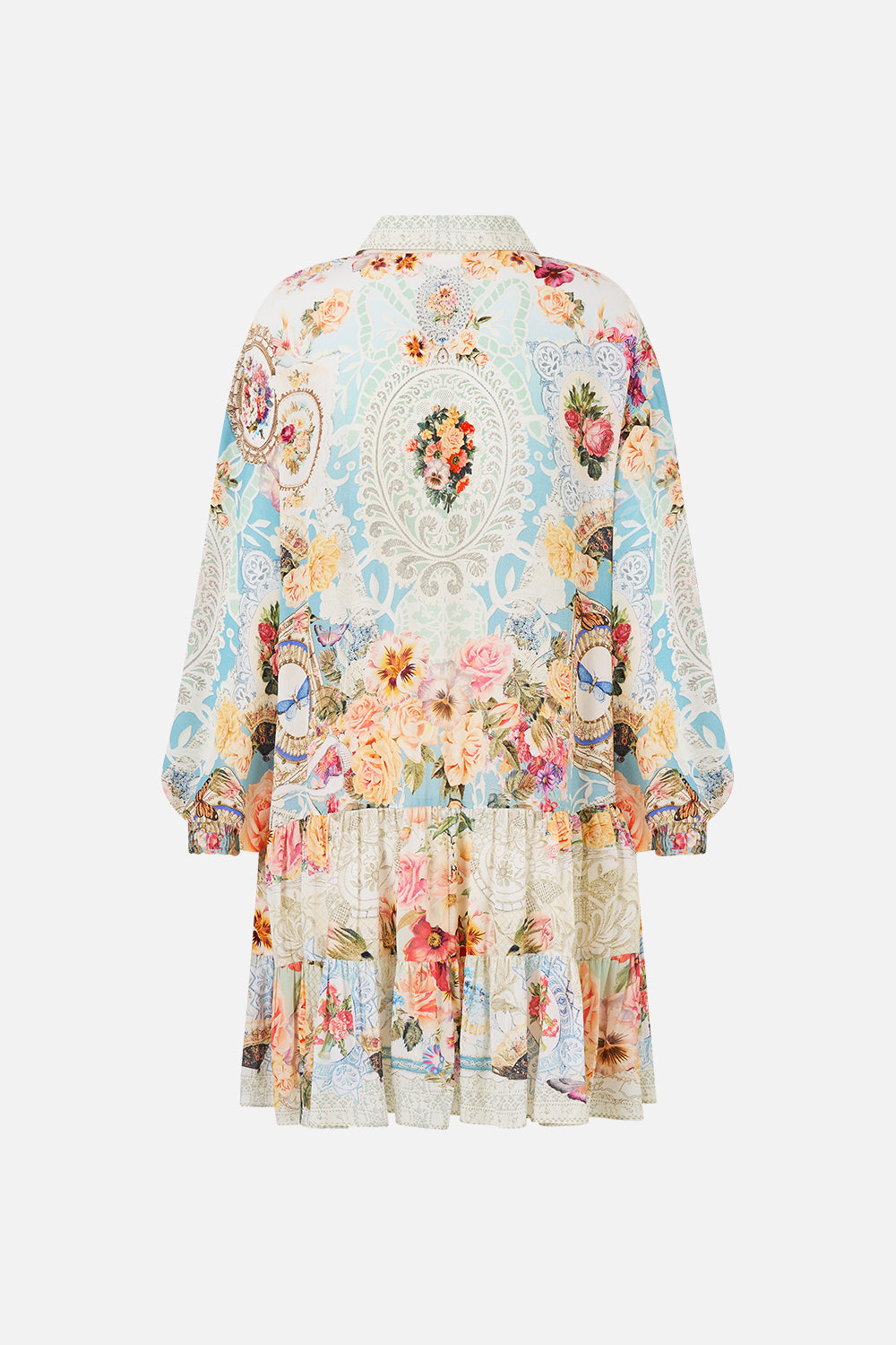 LONG SLEEVE TIERED SHORT DRESS A TASTE FOR LACE