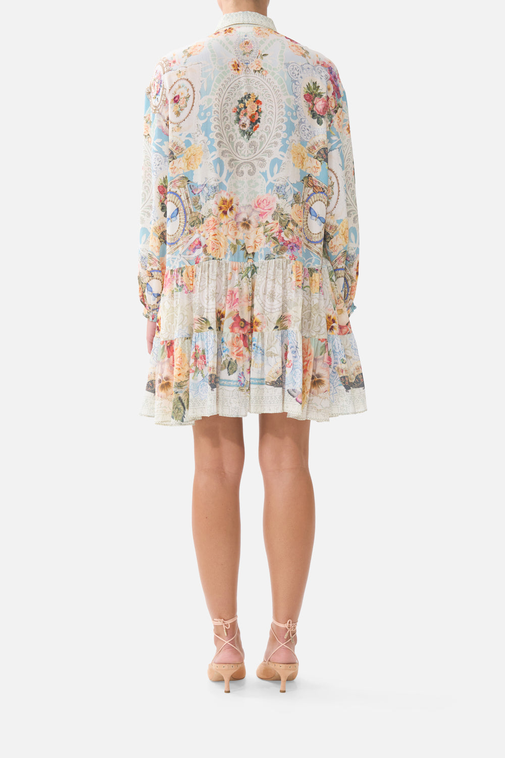 LONG SLEEVE TIERED SHORT DRESS A TASTE FOR LACE