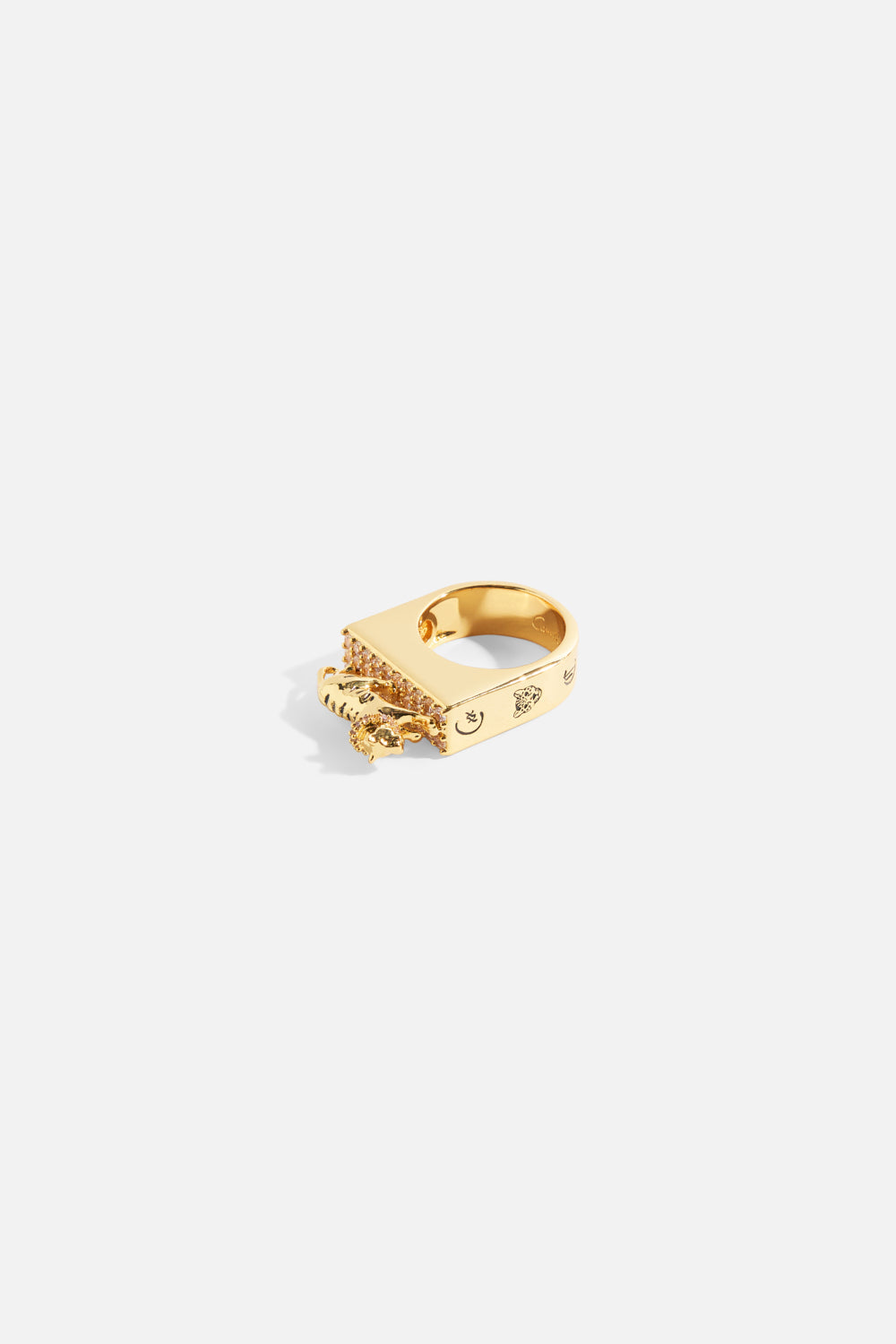 The CAMILLA GILDED REALMS LEOPARD SIGNET RING GOLDGOLD
