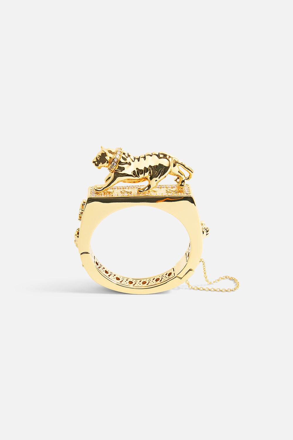 The CAMILLA GILDED REALMS LEOPARD CUFF GOLDGOLD
