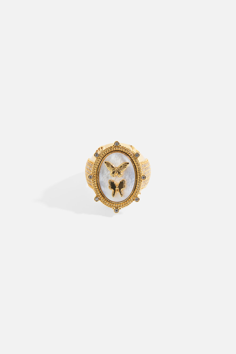 The CAMILLA EMPRESS OF LIGHT BUTTERFLY CAMEO RING GOLDGOLD