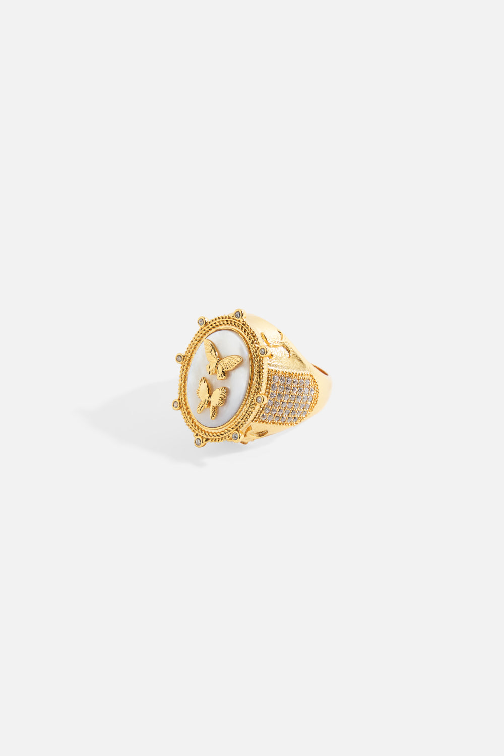 The CAMILLA EMPRESS OF LIGHT BUTTERFLY CAMEO RING GOLD