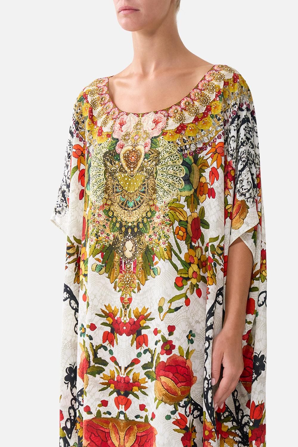 The CAMILLA ROUND NECK KAFTAN LA ROSA