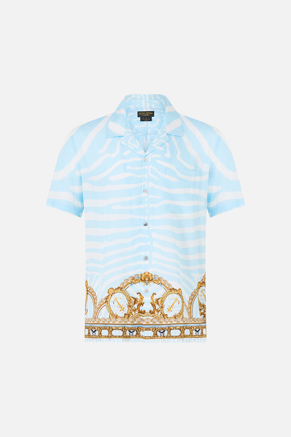 SHORT SLEEVE CAMP COLLARED SHIRT SPIRIT OF STRIPES