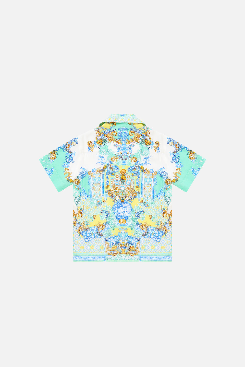 BOYS SHORT SLEEVE CAMP COLLARED SHIRT DIAL UP THE TILES