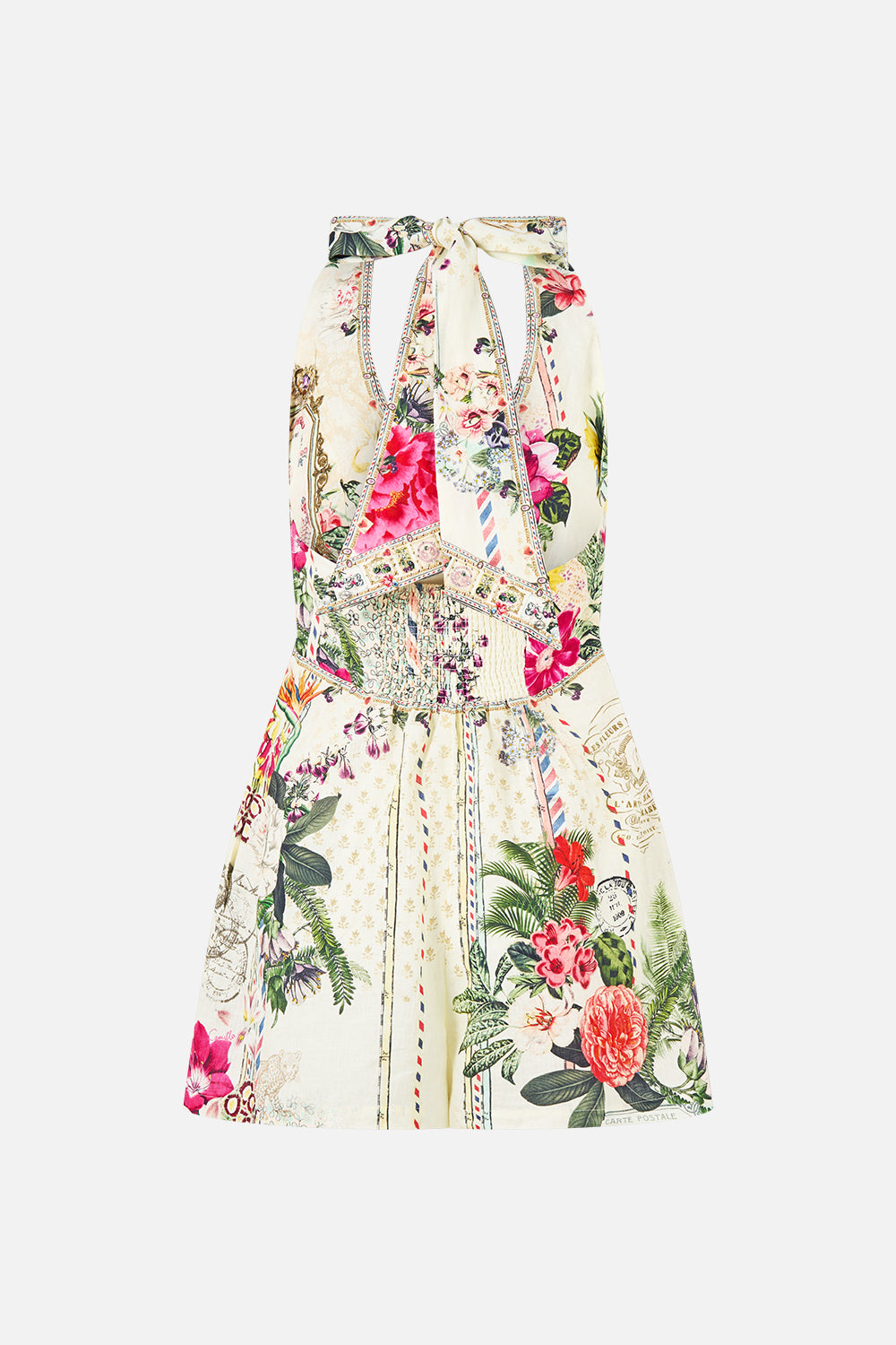 BUTTON FRONT HALTER PLAYSUIT LA BELLE BOTANIQUE