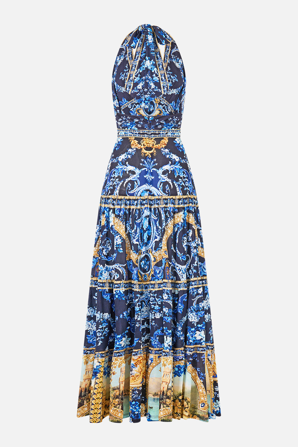 HALTER JERSEY DRESS WITH TIERED SKIRT SWEET SACRÉ BLEU