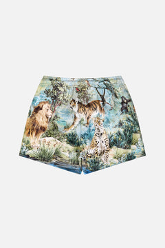 BOYS MID LENGTH BOARDSHORT W ELASTIC WAIST ANIMALS IN THE PALACE