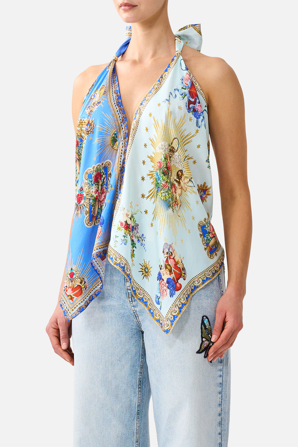 SCARF TIE TOP VERSES IN VINTAGE
