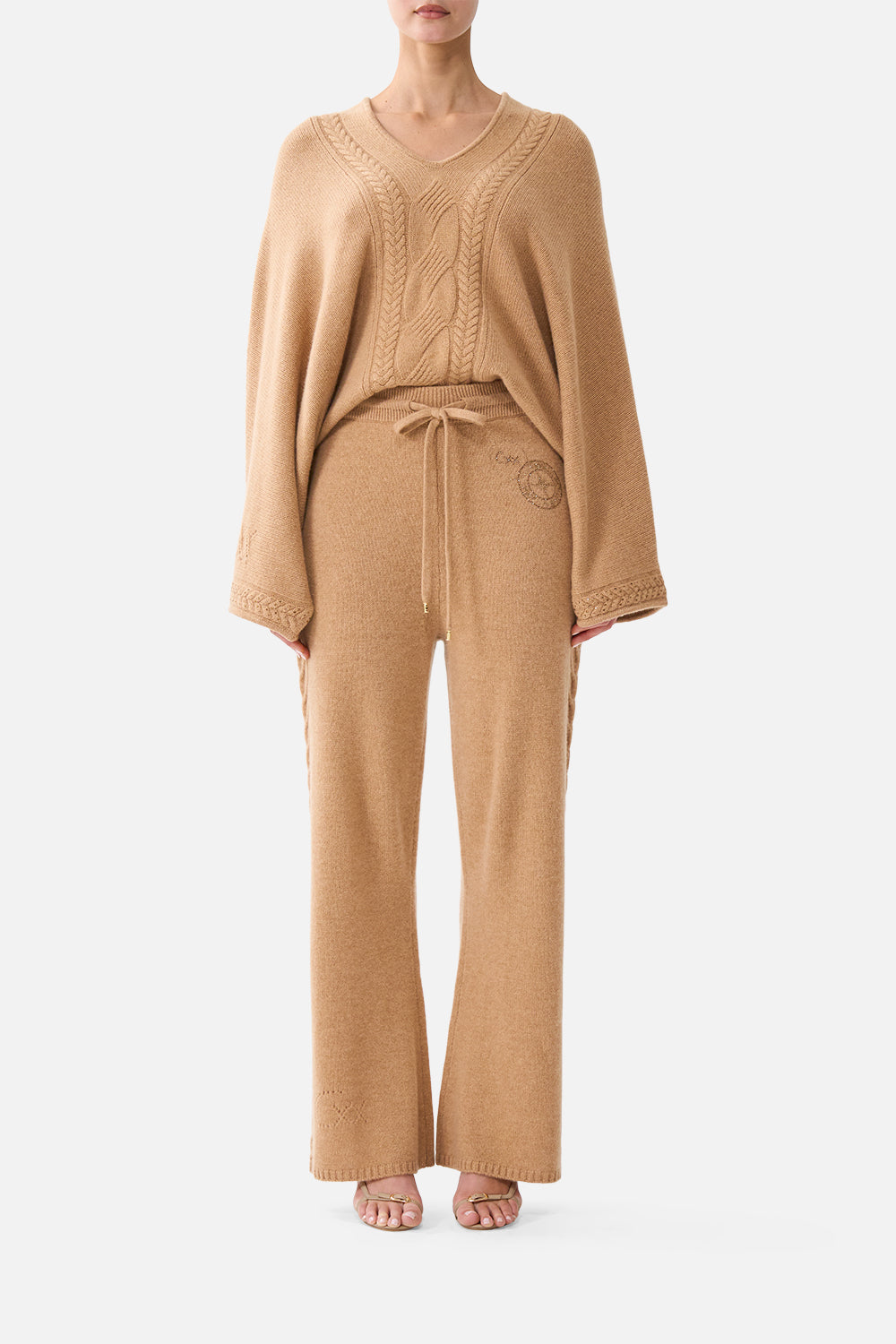 CASHMERE KNIT RELAXED V-NECK SWEATER LEOPARD LIBERTINE