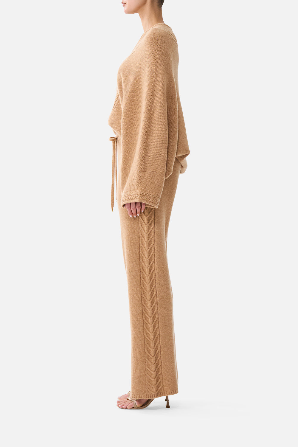 The CAMILLA CASHMERE KNIT RELAXED V-NECK SWEATER LEOPARD LIBERTINE