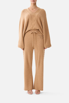 CASHMERE KNIT PANT LEOPARD LIBERTINE