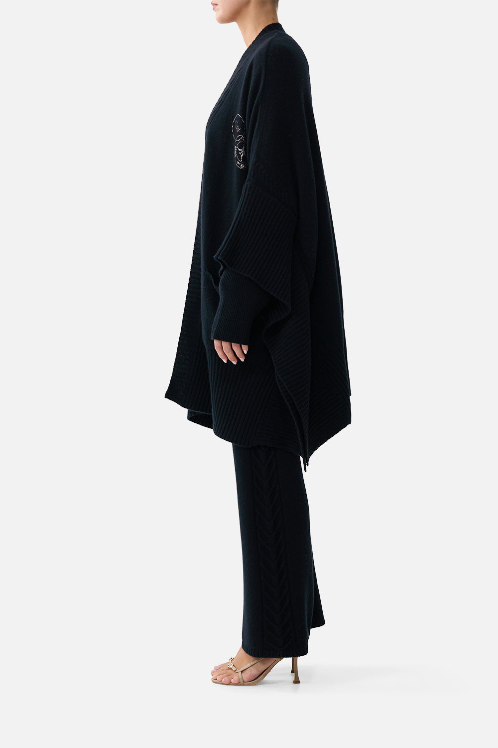 The CAMILLA CASHMERE KNIT OVERSIZED LAYER NIGHT GARDEN