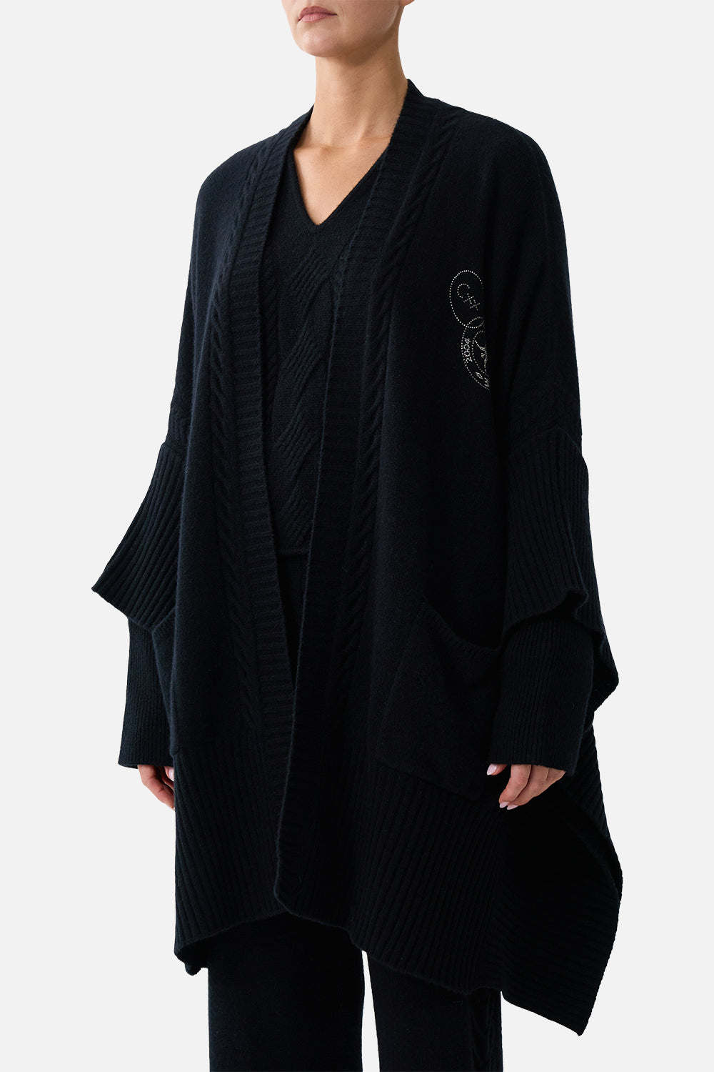The CAMILLA CASHMERE KNIT OVERSIZED LAYER NIGHT GARDEN