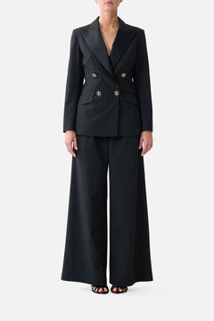 WIDE LEG WAISTED PANT NIGHT GARDEN