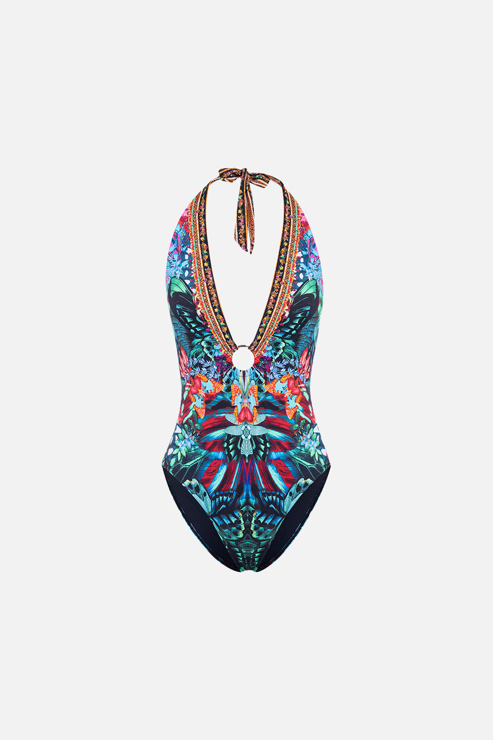RING DETAIL PLUNGE V ONE PIECE IN A FLUTTER