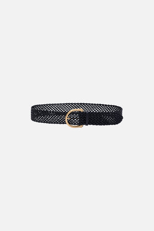 Braided Leopard Buckle Belt, Solid Black | CAMILLA AU – CAMILLA
