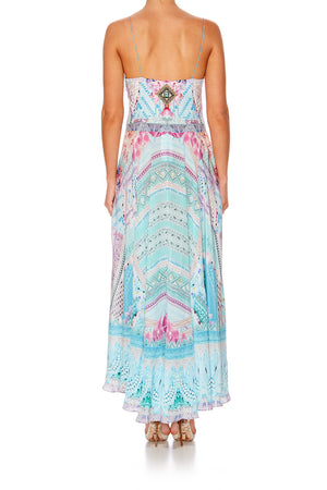 GARDEN STATE LONG DRESS WITH TIE FRONT